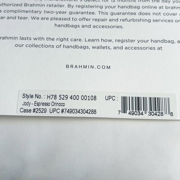 Brahmin Jody Espresso Orinoco Slim Leather Purse - Picture 6 of 9